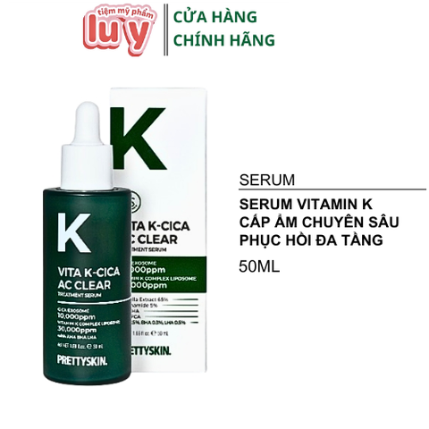 Tinh Chất Prettyskin Vita K-Cica AC Clear Treatment Serum 50ml [Hàng Công Ty + Full VAT]
