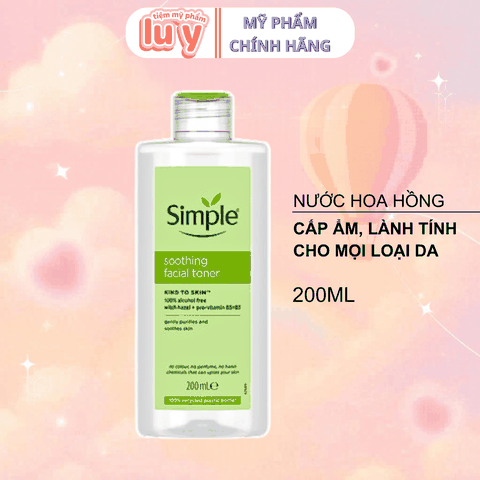 Toner Nước Hoa Hồng SIMPLE 200ml