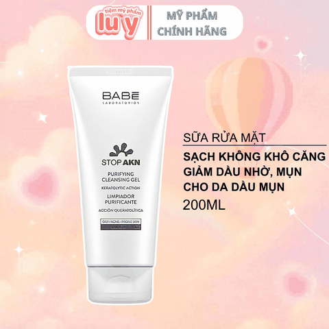 Sữa Rửa Mặt BABE Gel 200ml Cho Da Dầu Mụn