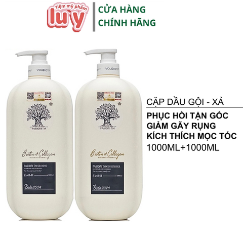 Cặp Gội Xả Biotin Dẹt 2024 Trắng Phục Hồi 1000ml [Cty - Full VAT]