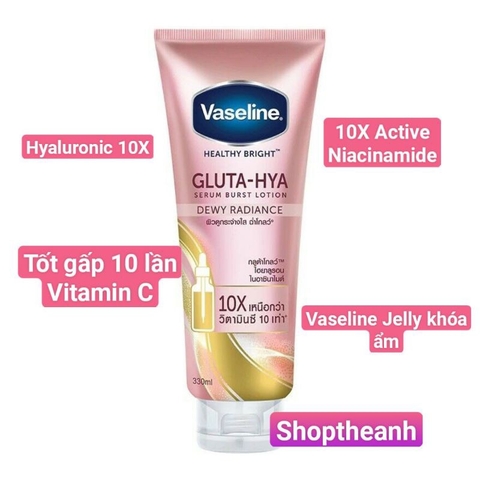 Dưỡng Thể Vaseline 10X Hồng 330ML Ban Đêm [Hàng Công Ty + Full VAT]