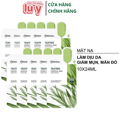 Hộp 10 Mặt nạ Mediheal Essential Trà Xanh Dịu Da