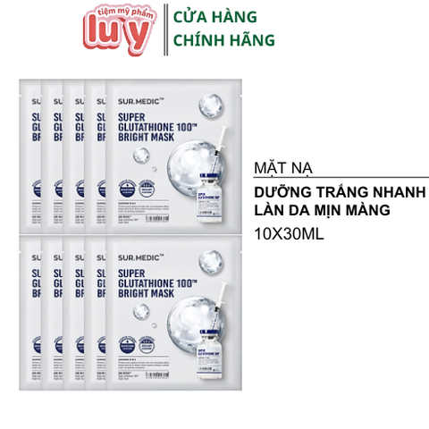 Hộp 10 Mặt Nạ Sur Medic Sur.Medic Bright Glutathione Dưỡng Trắng Da [Hàng Công Ty + Full VAT]
