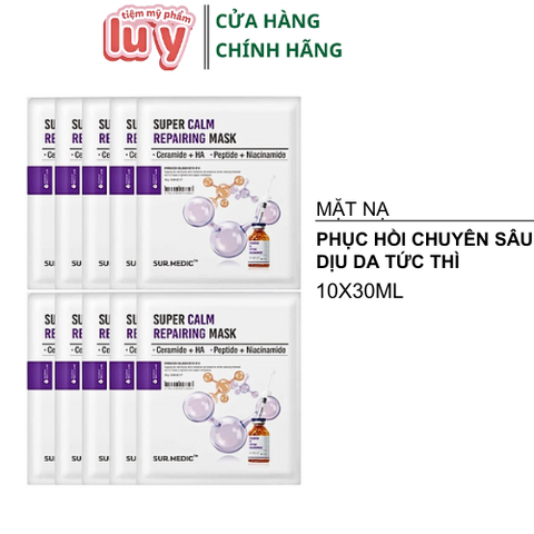 Hộp 10 Mặt Nạ Sur Medic Sur.Medic Super Calm Repairing Phục Hồi [Hàng Công Ty + Full VAT]