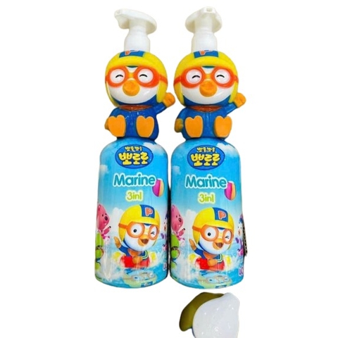 Sữa tắm trẻ em Pororo 3 in 1 marrine - Xanh