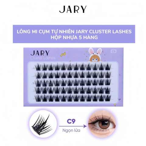 Lông Mi Giả Cụm Tự Nhiên JARY CLUSTER LASHES - C9 Ngọn Lửa (Hộp nhựa 5 hàng)