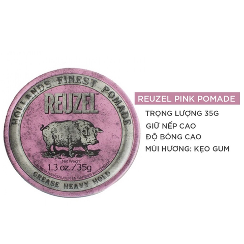Sáp Vuốt Tóc Reuzel Pink Pomade Bản Trung