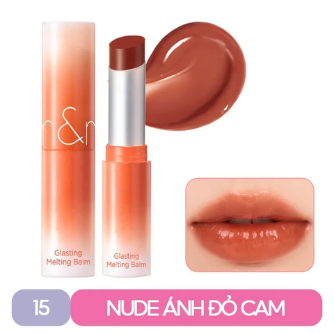 Son Romand Glasting Melting Balm #15 Pecan Brew - Nude Ánh Đỏ Cam
