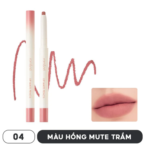 Chì Kẻ Viền Môi 2 Đầu Romand #04 - Hồng Mute Trầm