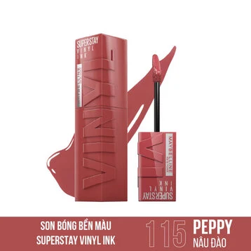 Son Kem Bóng Maybelline #115 Peppy - Nâu Đào [Cty - Full VAT]