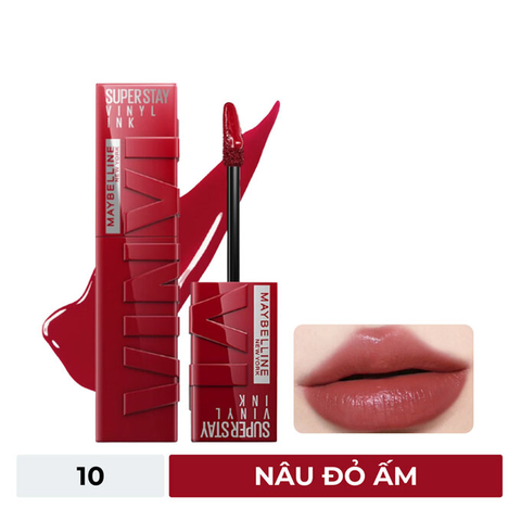 Son Kem Bóng Maybelline #10 Lippy - Nâu Đỏ Ấm [Cty - Full VAT]