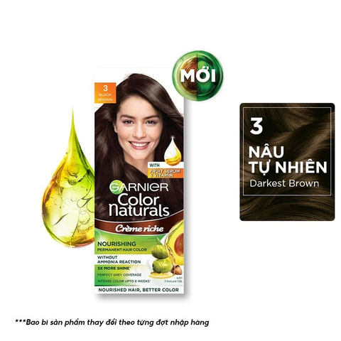 Kem Nhuộm Tóc Chuẩn Màu Garnier Màu Nâu Tự Nhiên [Cty - Full VAT]