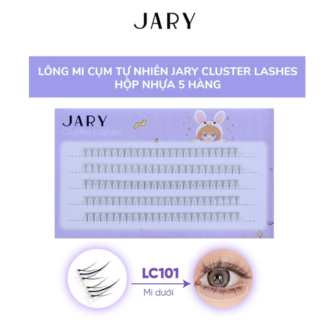 Lông Mi Giả Cụm Tự Nhiên JARY CLUSTER LASHES - LC101 Mi Dưới (Hộp Nhựa 5 Hàng) [Cty - Full VAT]