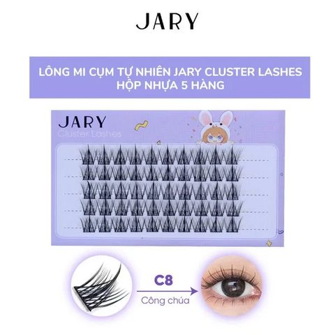Lông Mi Giả Cụm Tự Nhiên JARY CLUSTER LASHES - C8 Công Chúa (Hộp nhựa 5 hàng) [Cty - Full VAT]