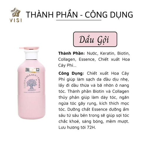 Dầu Gội Tách Lẻ BIOTIN Collagen Hồng Essence 500ML [Hàng Công Ty + Full VAT]