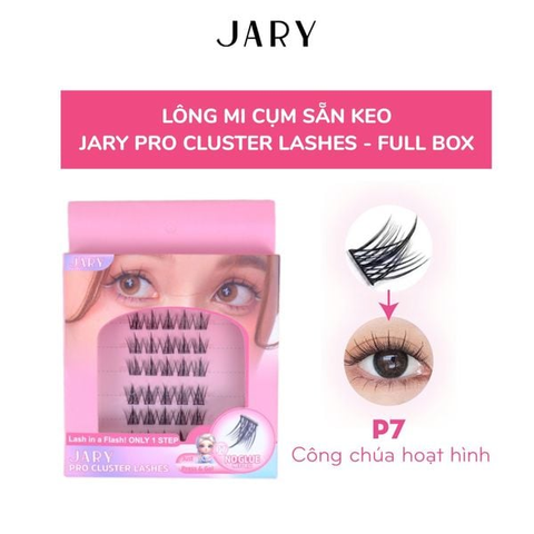 Lông Mi Giả Cụm Có Sẵn Keo JARY EYELASH CURLER - P7 Công Chúa Full Box (Hộp Nhựa 6 Hàng) [Cty - Full VAT]