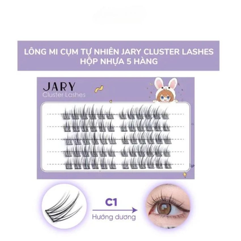 Lông Mi Giả Cụm Tự Nhiên JARY CLUSTER LASHES - C1 Hướng Dương (Hộp nhựa 5 hàng) [Cty - Full VAT]