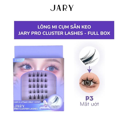 Lông Mi Giả Cụm Có Sẵn Keo JARY EYELASH CURLER - P3 Mặt Ướt Full Box (Hộp Nhựa 6 Hàng) [Cty - Full VAT]