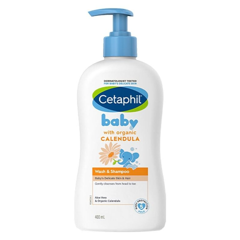 Sữa Tắm Gội Cetaphil 400ml Tinh Chất hoa Cúc Dịu Nhẹ Dành Cho Bé [Hàng Cty - Free VAT]