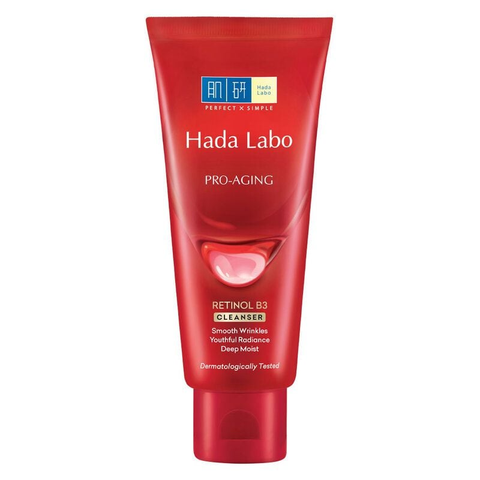 Sữa Rửa Mặt Hadalabo Đỏ 80g - Collagen Giảm Lão Hóa [Hàng Cty - Free VAT]