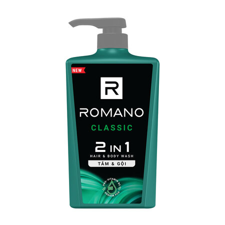 Sữa Tắm Gội 2 Trong 1 Romano Hương Nước Hoa Gentleman 650g [Hàng Cty - Free VAT]