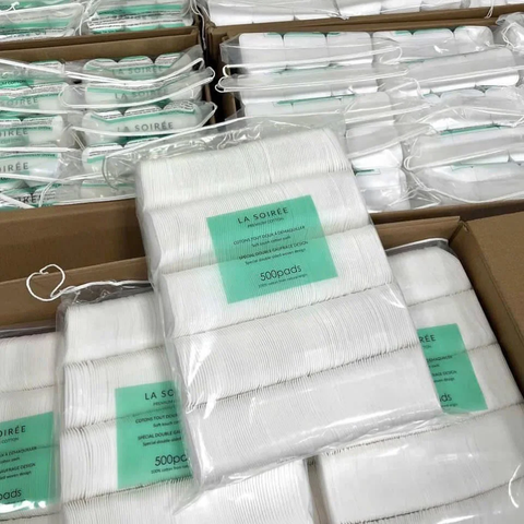 [Miếng Vuông] Bông Tẩy Trang La Soirée 500 miếng (La Soire) [Hàng Cty - Free VAT]