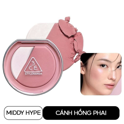 Phấn Má Hồng Bắt Sáng 3CE #Middy Hype - Cánh Hồng Phai [Cty - Free VAT]