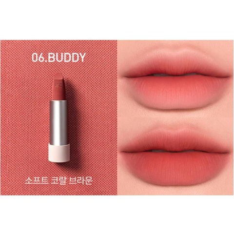 Son Thỏi 3CE Cashmere Hug Lipstick #06 Buddy - Hồng Cá Hồi 3.5g