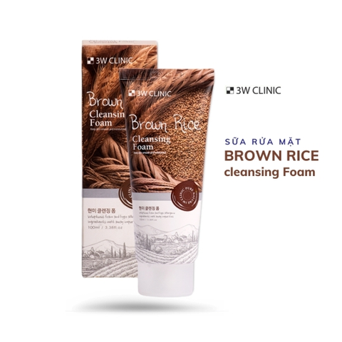 Sữa Rửa Mặt 3W Clinic Gạo Nâu Dưỡng Sáng Da 100g