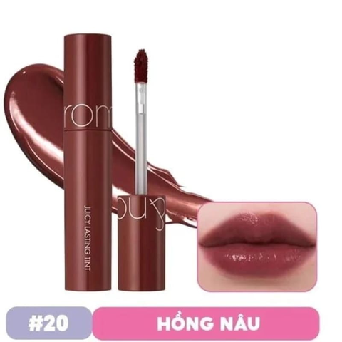[Full VAT] Son Tint Romand Juicy Lasting Tint #20 Dark Coconut Nâu Gạch Ấm  5.5G