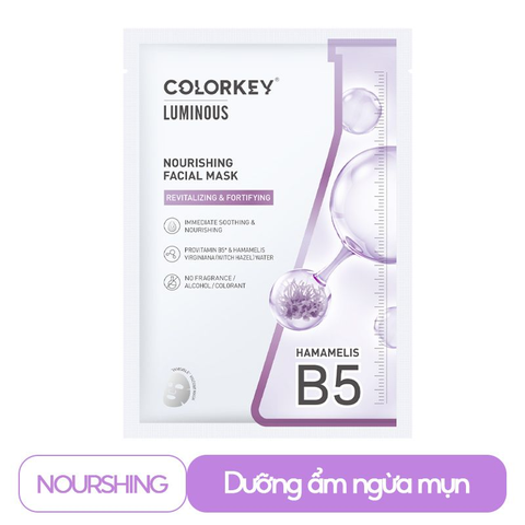 Mặt nạ giấy Colorkey Luminous Vitamin B5 Tím - Dưỡng Ẩm, Ngừa Mụn