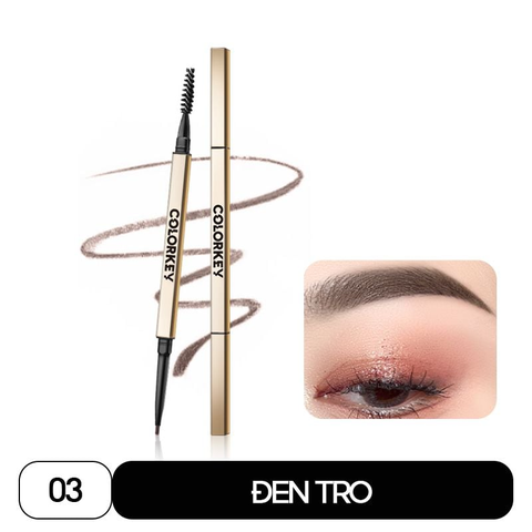 Chì Kẻ Mày Hai Đầu Colorkey Lâu Trôi The Rapid Eyebrow Pencil 0.07g #03 - Đen Tro