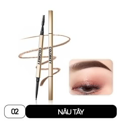 Chì Kẻ Mày Hai Đầu Colorkey Lâu Trôi The Rapid Eyebrow Pencil 0.07g #02 - Nâu Tây