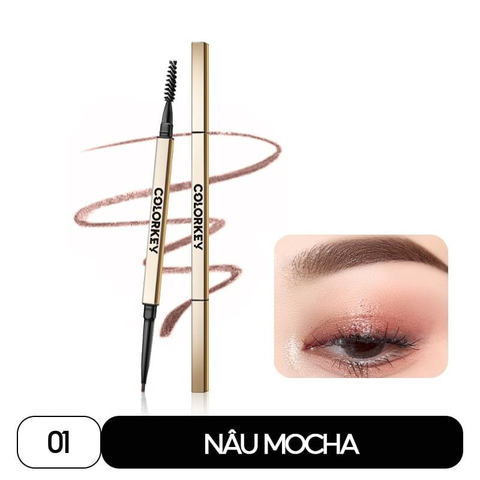 Chì Kẻ Mày Hai Đầu Colorkey Lâu Trôi The Rapid Eyebrow Pencil 0.07g #01 - Nâu Mocha