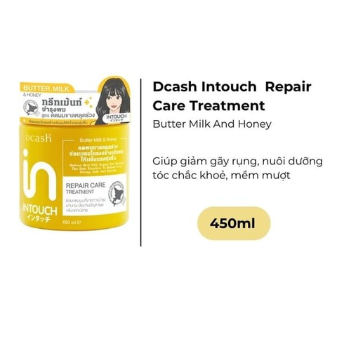 Hấp Dầu Dcash Intouch Butter Milk And Honey Repair Care Treatment 450ml