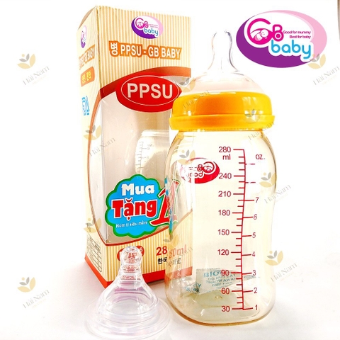 Bình Sữa bằng nhựa cổ rộng GB Baby 280ml