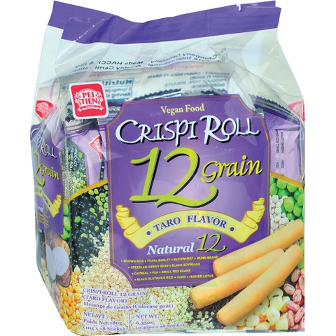 Bánh 12 loại ngũ cốc Crispi Roll vị khoai môn 180g
