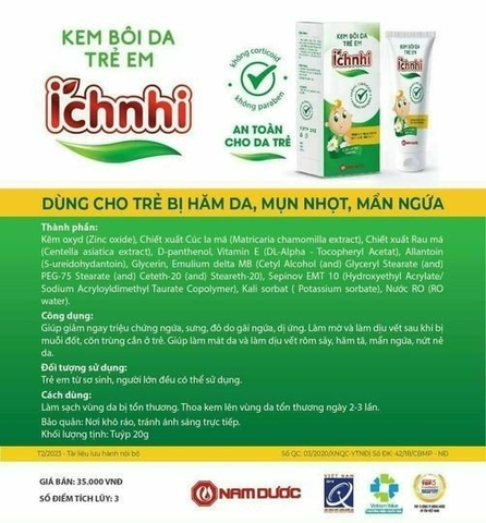 Kem Bôi Da Trẻ Em Ích Nhi  20g