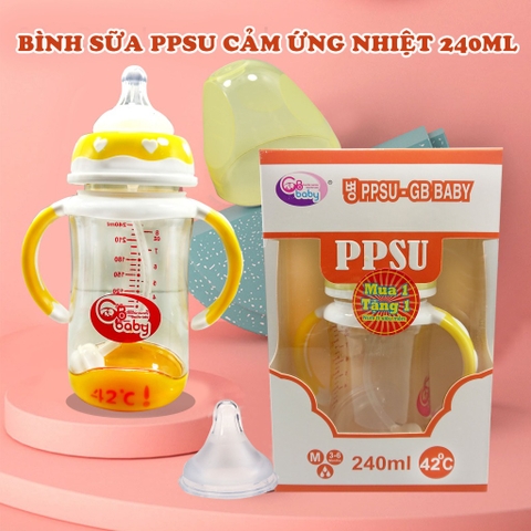 Bình Sữa cảm ứng nhiệt GB BABY 240ml