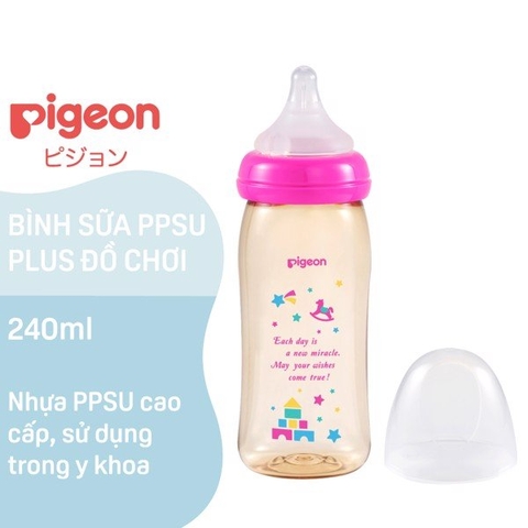 Bình Sữa PPSU Plus Pigeon Hình Đồ Chơi 240Ml