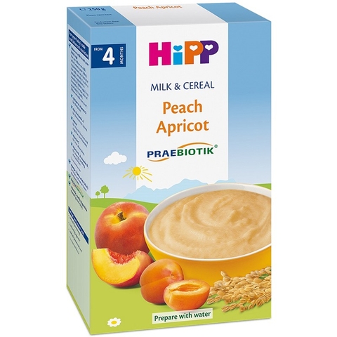 Bột ngũ cốc chứa sữa đào, mơ Hipp 250g