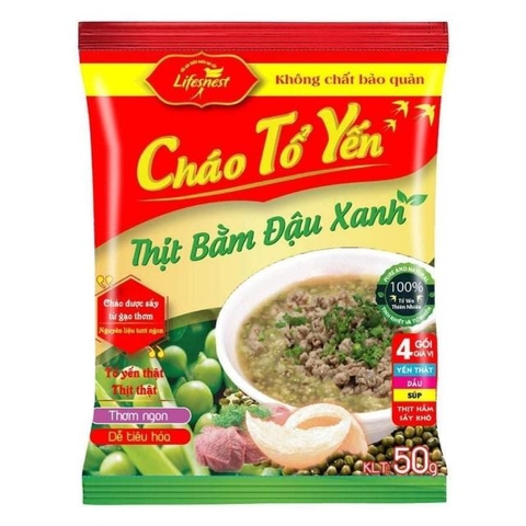 Cháo tổ yến Lifes nest thịt bằm đậu xanh 50g