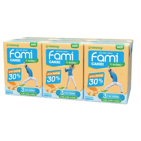 Fami Canxi ít đường 200ml Lốc