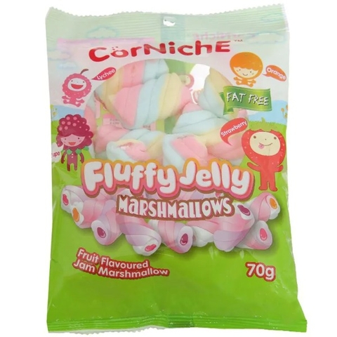 Kẹo xốp hương trái cây CorNichE Fluffy Jelly gói 70g