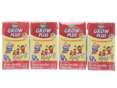 Lốc 4 hộp sữa uống dinh dưỡng Dielac Grow Plus hộp 110ml
