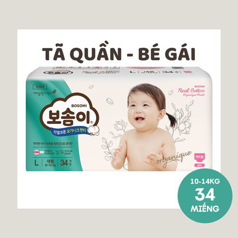 Tã quần Bosomi Organique Bé Gái L34