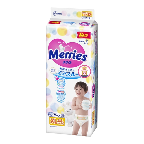 Bỉm tã dán Merries size XL 44 miếng (12-20kg)