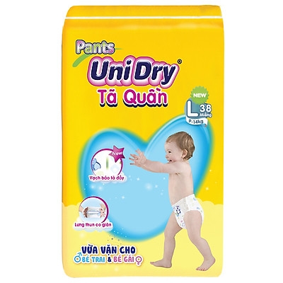 Tã quần Unidry size L 38 miếng (cho bé 9 - 14kg)