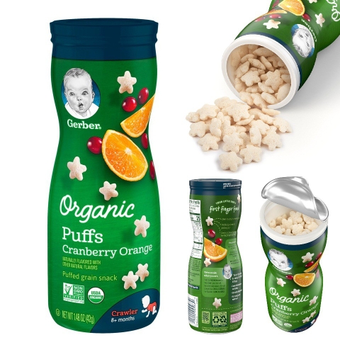 Bánh ăn dặm Nestle Organic Puffs Việt Quất Cam 42g