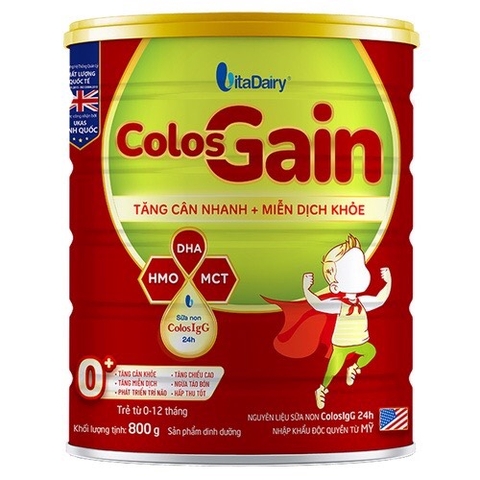 Sữa Colos Gain 0+ 800g